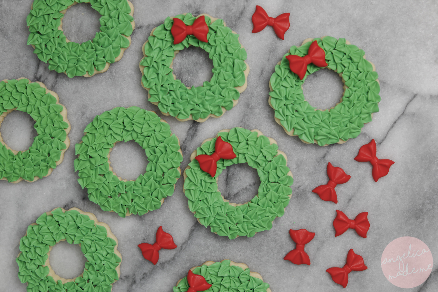 Christmas Wreath Cookies - AngelicaMadeMe